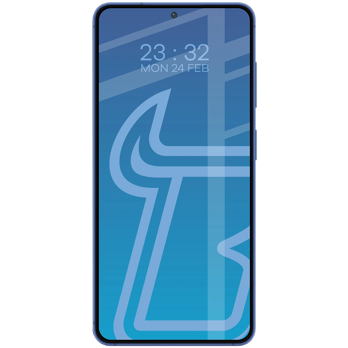Wizualizacja na telefonie z nałożonym szkłem hartowanym Bizon Glass Edge 